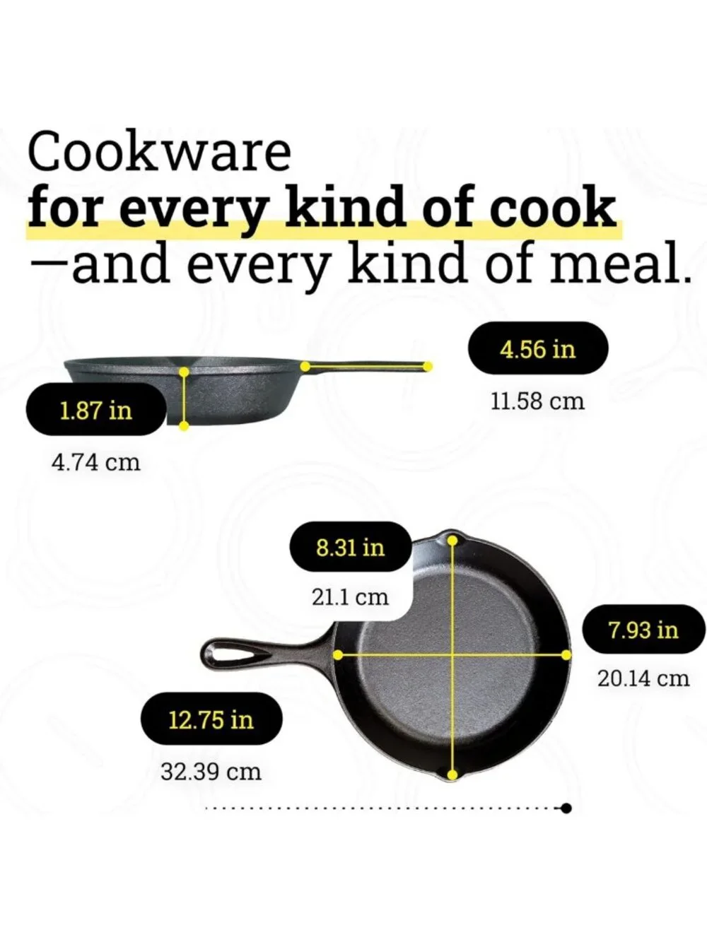8-Inch Cast Iron Skillet - Durable, Versatile Cookware for Perfect Searing
